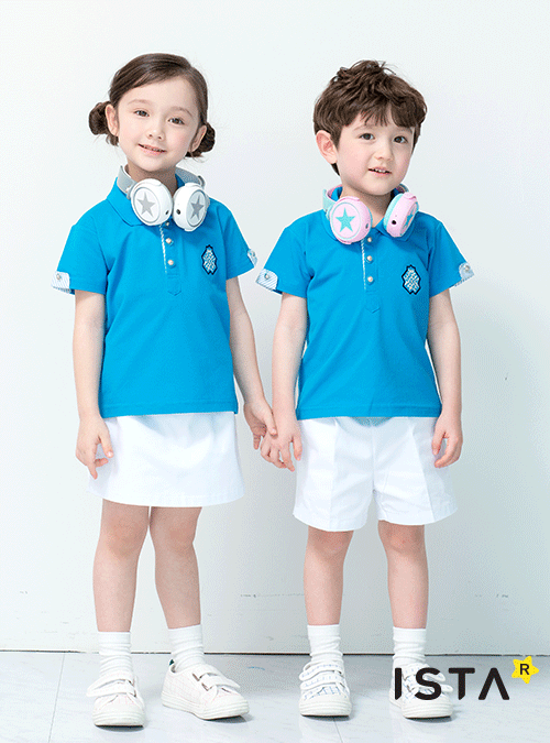 [키디앙쥬] 파워-블루 / 상하세트 하복 여름활동복 유치원 어린이집